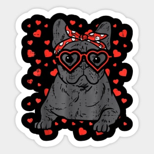 Frenchie French Bulldog Wearing Heart Glasses Sticker